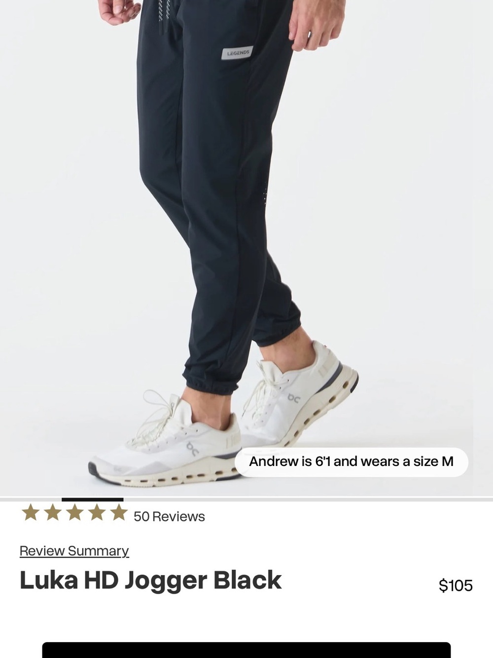 NWOT Legends Luka HD Jogger Black with Drawstring Waist - Picture 8 of 11